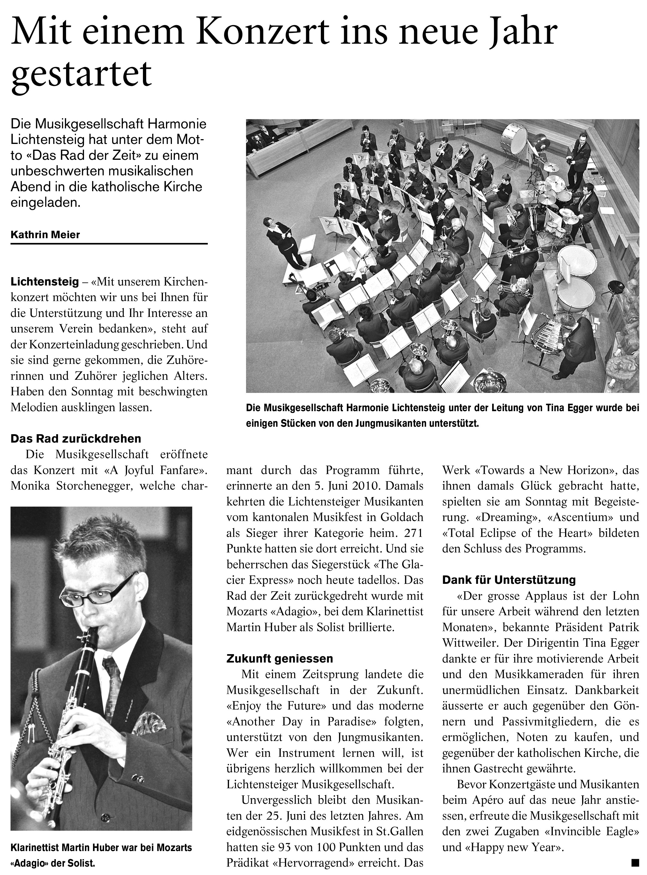 Zeitungs-Artikel Alttoggenburger