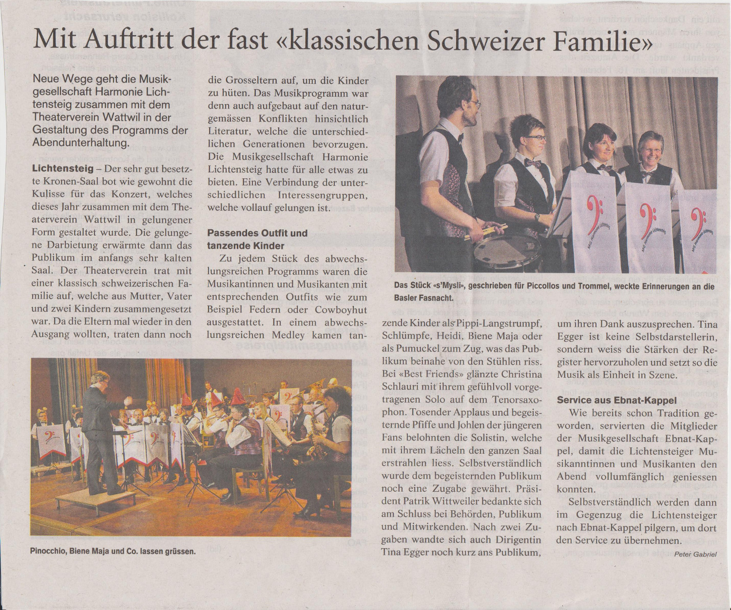 Zeitungs-Artikel Alttoggenburger