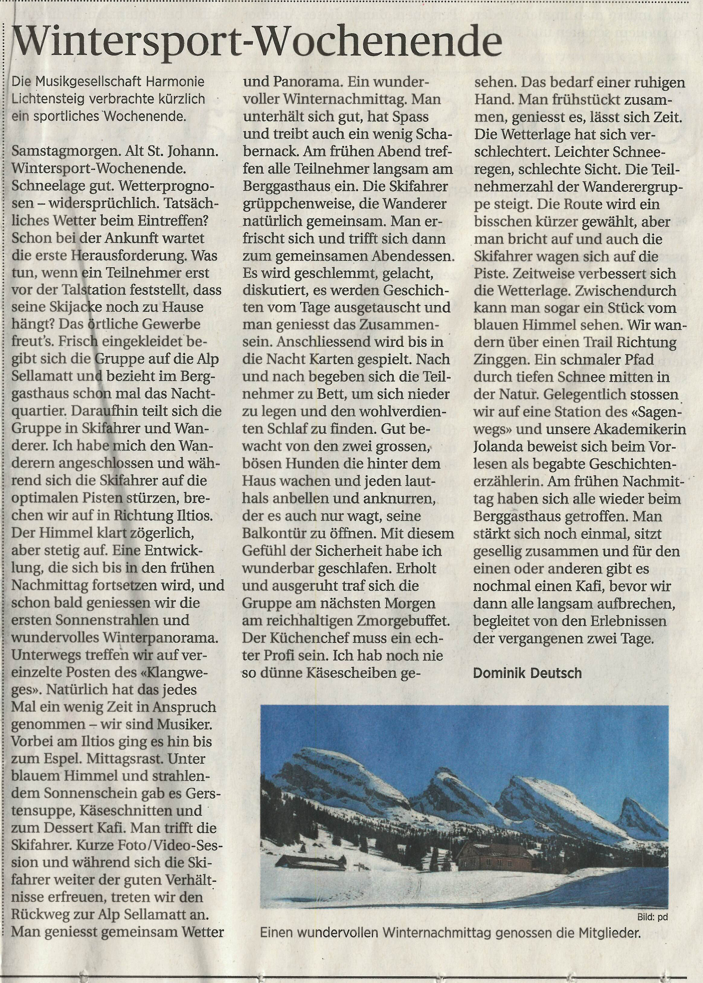Zeitungs-Artikel Toggenburger-Tagblatt